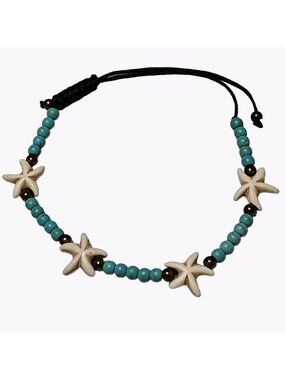 Starfish Beaded Rope Bracelet Beach Core Ocean Vacation Fashion Jewelry Women